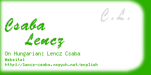 csaba lencz business card